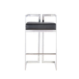 Take Me Home Black Cushioned Harvey Stool with Silver Frame