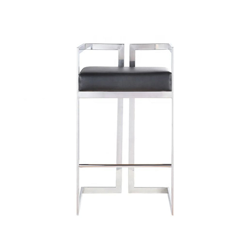 Take Me Home Black Cushioned Harvey Stool with Silver Frame G0