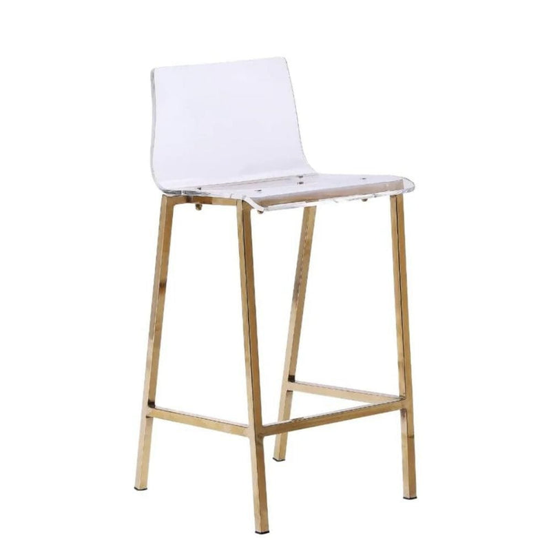 Take Me Home Clear Finish Sasha Stool with Gold Frame B6