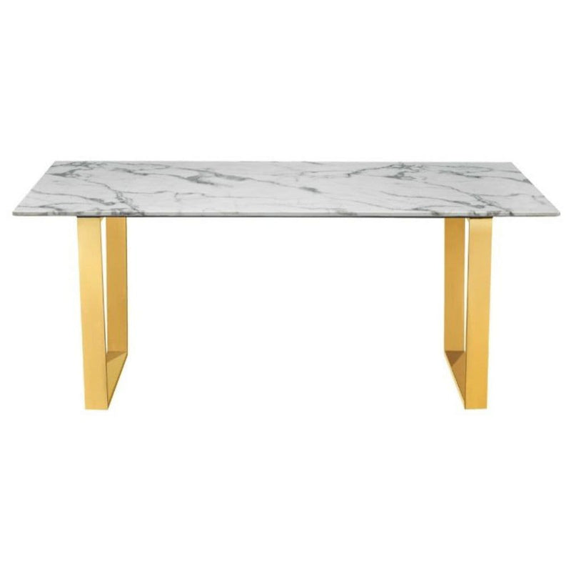 Take Me Home Rectangle Faux Marble Dining Table K7
