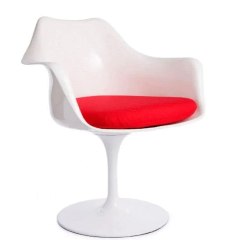 Take Me Home Tulip Chair with Arm, Fiberglass, Red E0