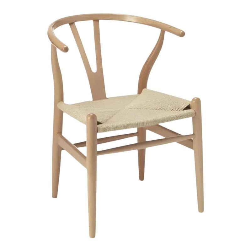 Take Me Home Wishbone Wood Dining Chair with Woven Seat, Natural Q6