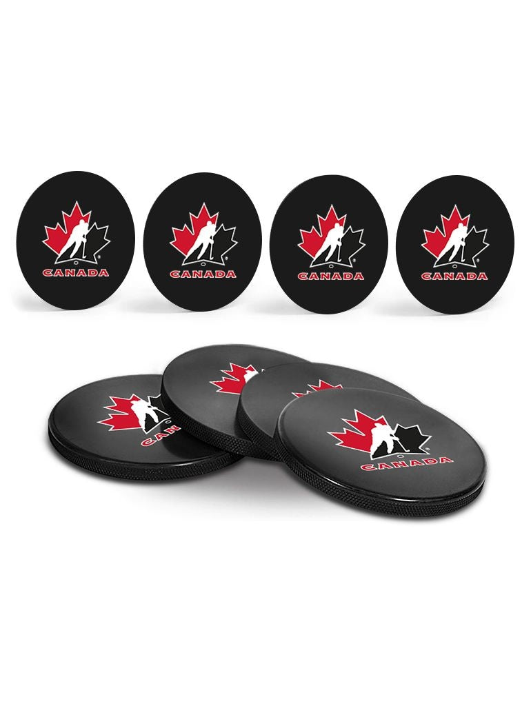 Team Canada Hockey Puck Drink Coasters, 4-pk M0