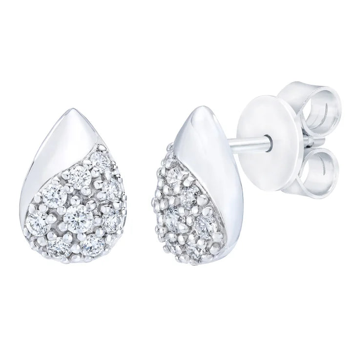 Teardrop Shaped Round Brilliant Diamond Earrings (0.32 ctw) W7