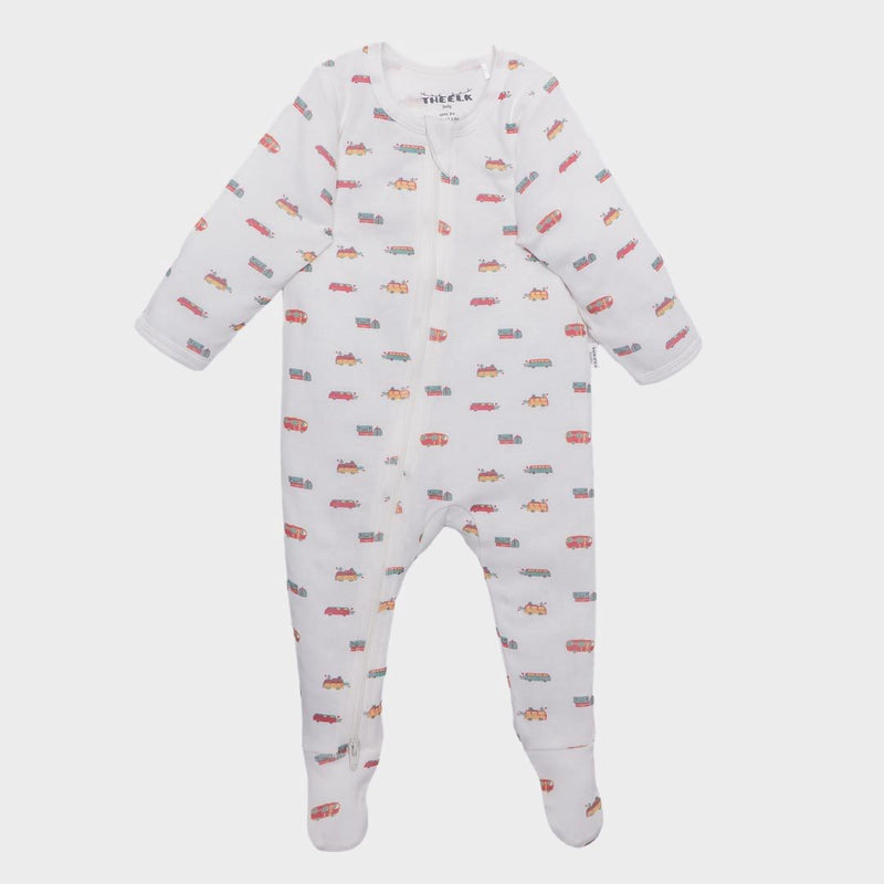 The Elk Baby Camping Print Premium Organic Cotton Zippy, Various Sizes V3