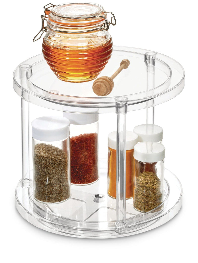 The Home Edit by iDESIGN Clear 2-Tier Rotating Turntable Organizer A1