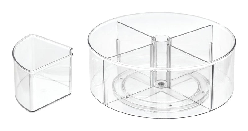 The Home Edit by iDESIGN Clear Divided Rotating Turntable Organizer J3
