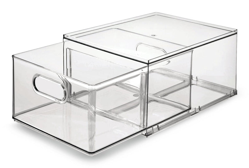 The Home Edit by iDESIGN Clear Stackable Divided Customizable Storage Drawer, 11.5-L P1