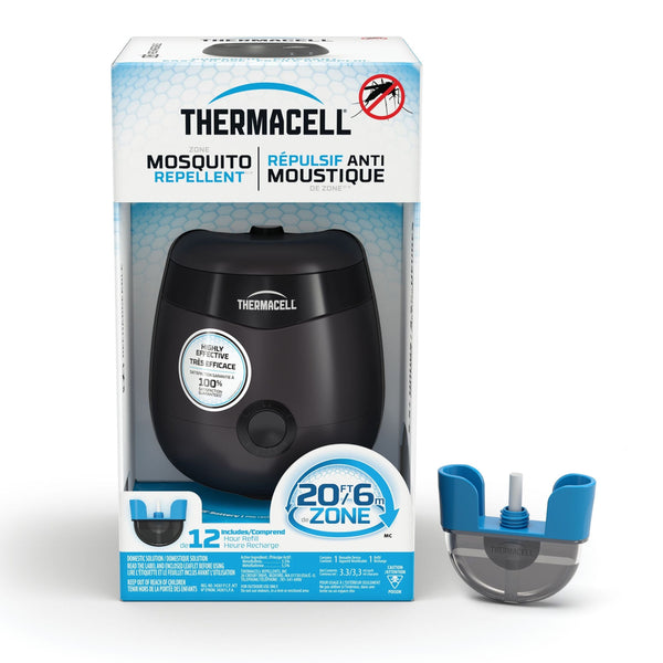 Thermacell E-ZoneGuard Patio Rechargeable Mosquito Repeller with 12-Hr Refill and 5.5-Hr Battery, Charcoal D8