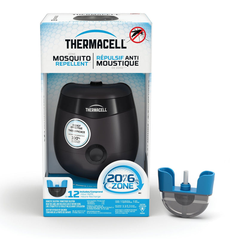 Thermacell E-ZoneGuard Patio Rechargeable Mosquito Repeller with 12-Hr Refill and 5.5-Hr Battery, Charcoal D8