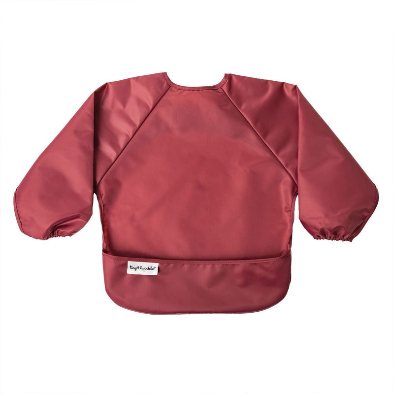Tiny Twinkle Mess-Proof Apron Bibs, Rose Burgundy, 2-pk Q2