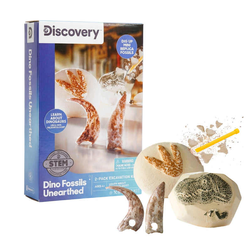 Toy Excavation Kit Mini Unearthed Dino Fossils 2pc V8