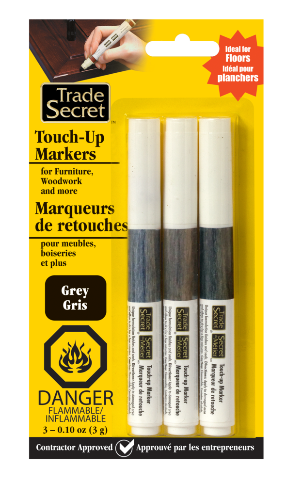 Trade Secret Touch-Up Repair Marker, Quick Drying & Fade Resistant, Grey, 3-pk S1