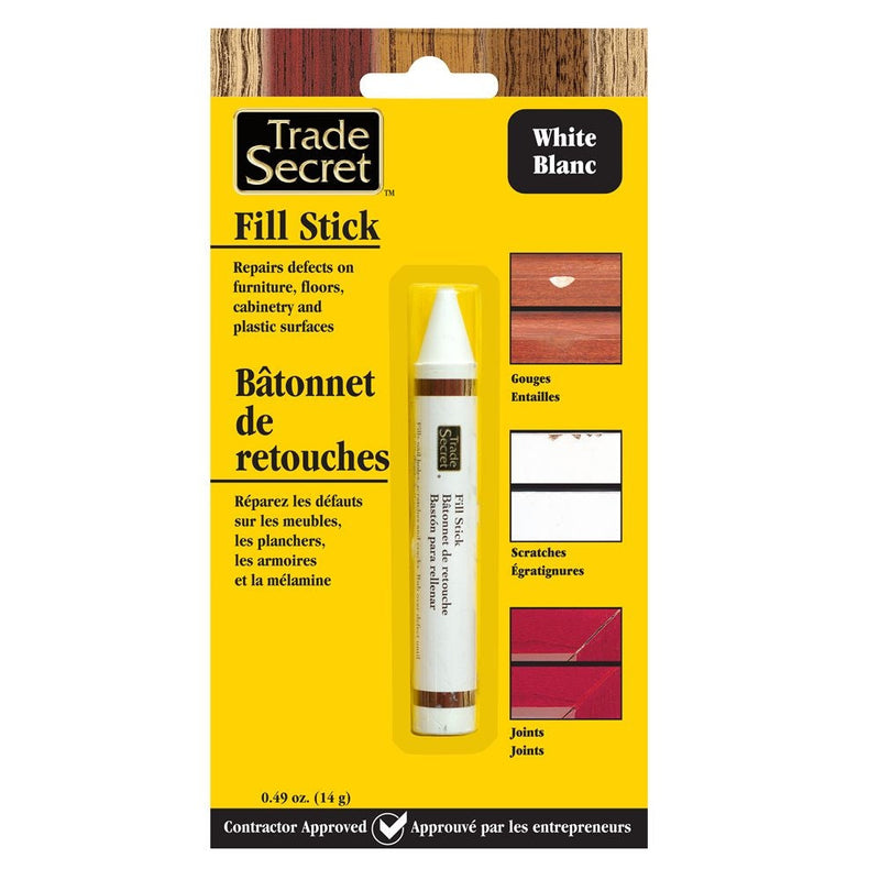 Trade Secret Wood Fill Sticks for Defects, 100% Wax, White D2
