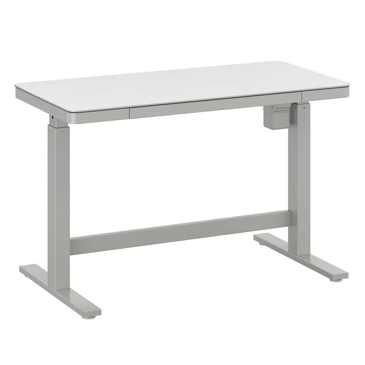 Tresanti Tessa 119.4 cm (47 in.) Adjustable Height Desk with LED Lighting, White X9