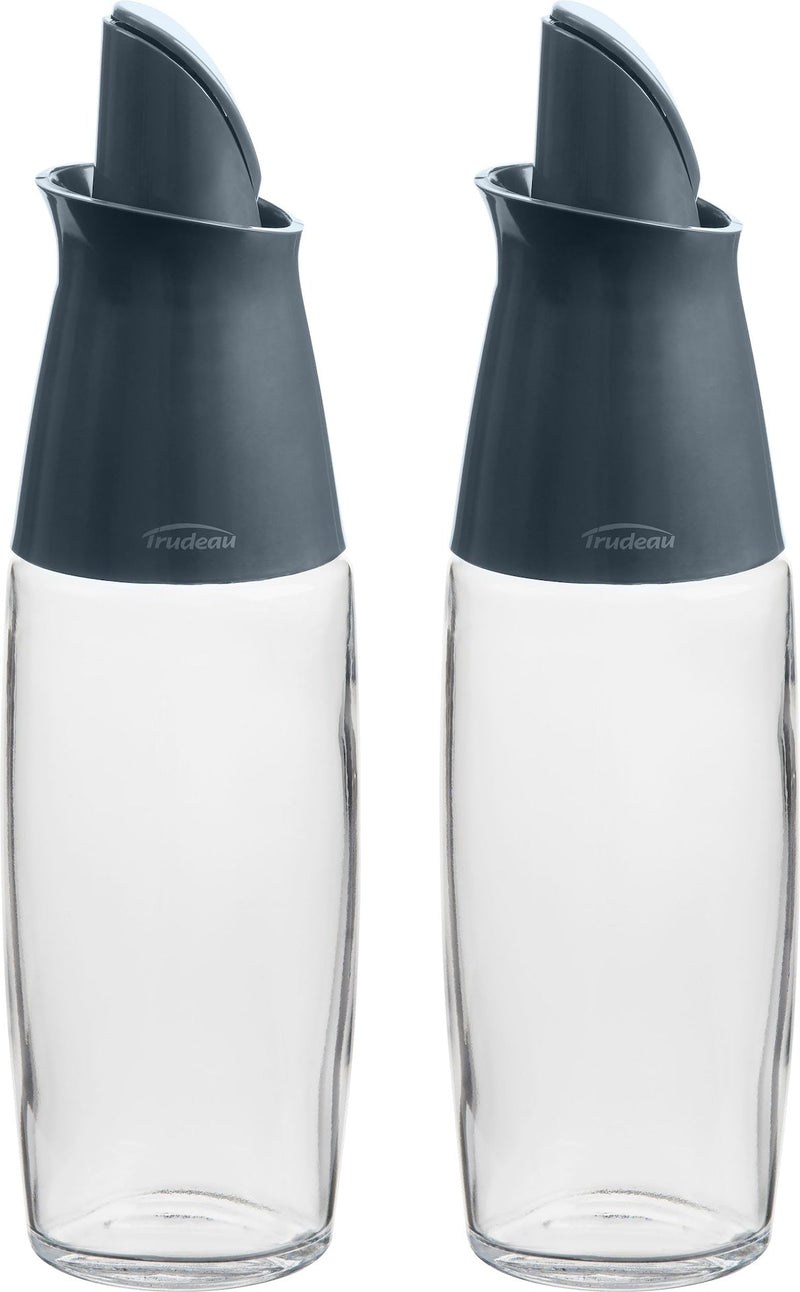 Trudeau Glass Automatic Oil Bottle Dispenser Set, 2-pc, Clear T3