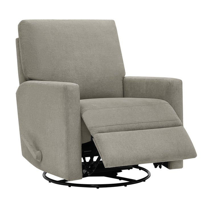 True Innovations Paxley II Grey Fabric Swivel Glider Recliner