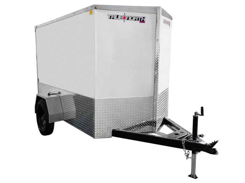 True North 5 x 8-ft Enclosed Trailer with Ramp Door, White N9