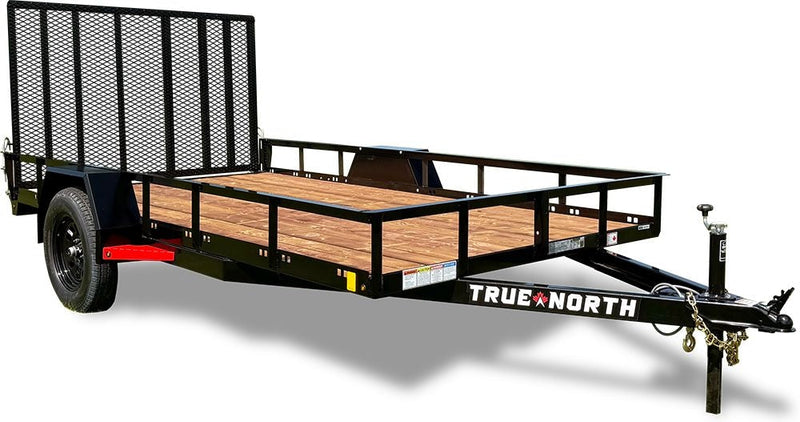 True North 77-in x 12-ft Utility Trailer With Gate, Black G0