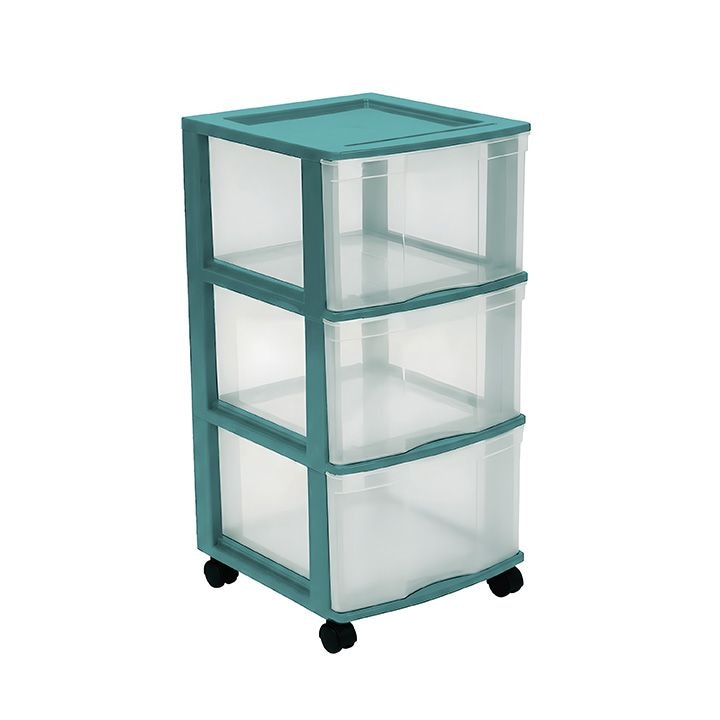 Type A 3-Drawer Storage Tower, Green U4