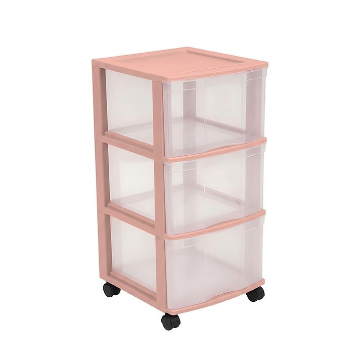 Type A 3-Drawer Storage Tower, Pink L5