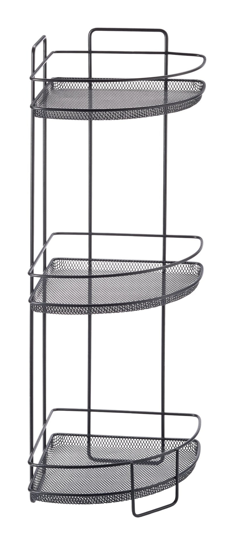 Type A 3-Tier Perforated Corner Storage Rack, Black D0