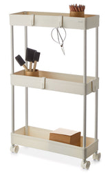type A 3-Tier Slim Storage Cart, Lockable Wheels