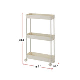 type A 3-Tier Slim Storage Cart, Lockable Wheels