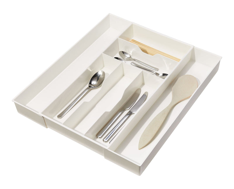 type A Alpha 7-Slot Expandable Cutlery Tray Organizer, White F5