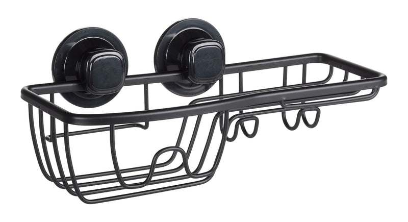Type A Aluminum Combo Suction Shower Caddy/Basket with Hook, Assorted Mounting P4