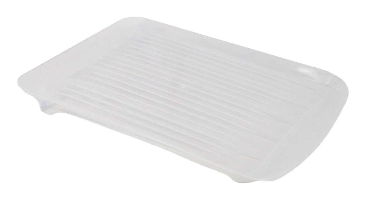 Type A Anti-Microbial Plastic Drainboard Tray For Kitchen Dish Drying Rack, Clear