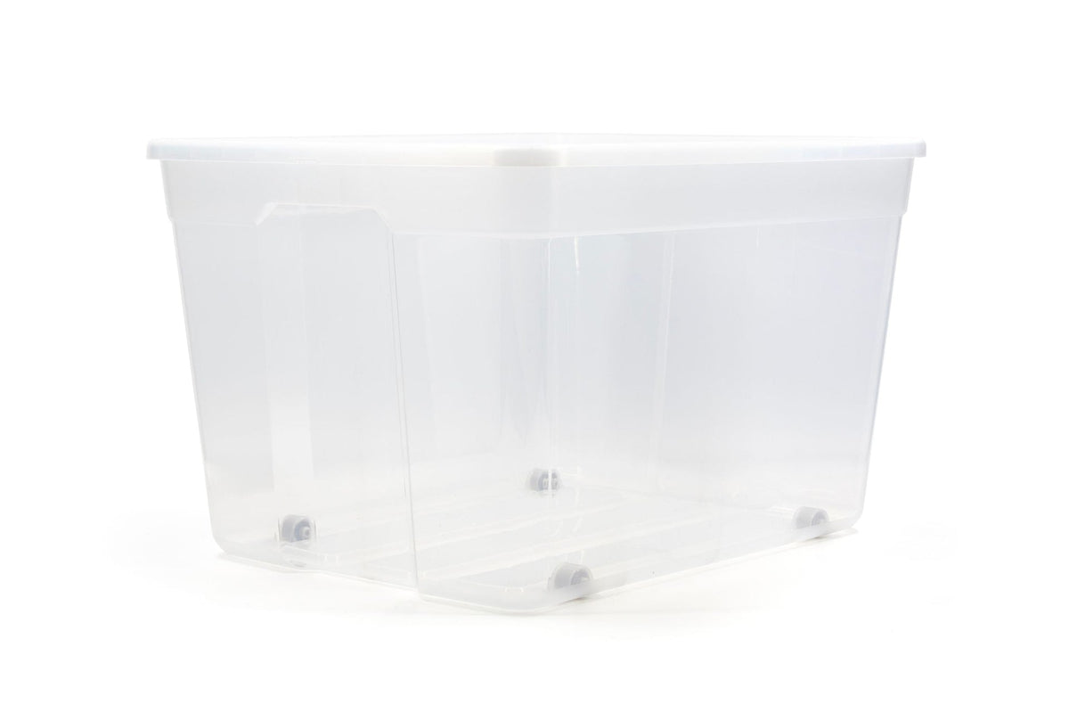 type A Clear Storage Tote with Wheels, 80-L