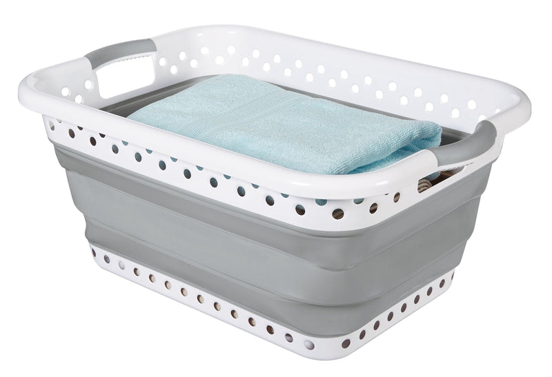 type A Collapsible Laundry Basket 24 L x 17.4 W x 3.2 to 10.5-in H U2