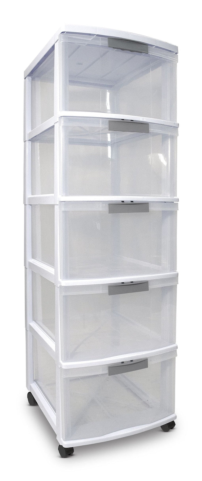 type A Element Lockable White Frame 5-Drawer Storage Tower/Cart with Wheels, 26-in C6