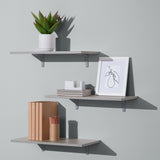 type A Floating Wall Shelf Board, Grey Concrete, 12 x 24-in