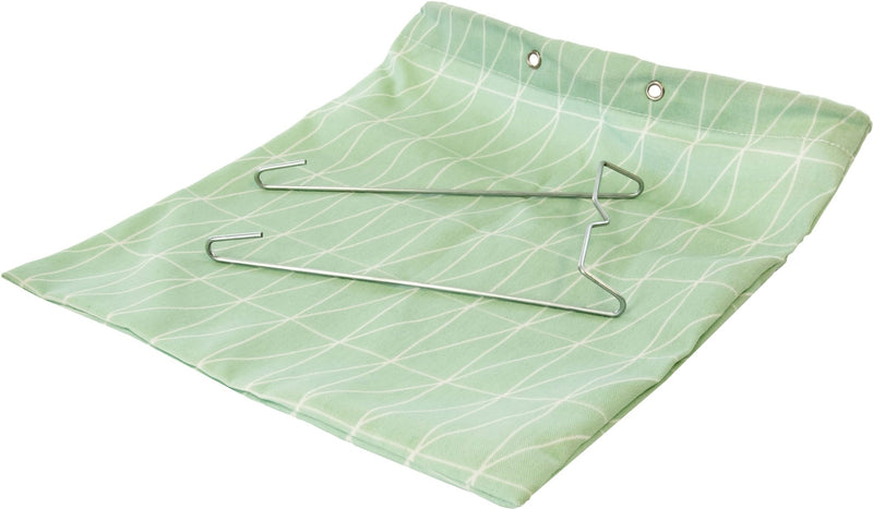 type A Hanging Clothespin Bag, Green/White, 7.9-in x 0.5-in x 18-in T4