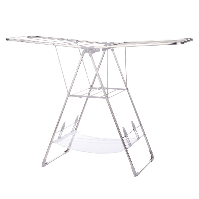 type A Heavy Duty Stainless Steel Gullwing Folding Drying Rack, 62.5 x 23.3 x 44-in Q4