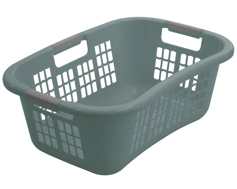 type A Hip-Hugger Laundry Basket, Jadeite with Grey Handles I9