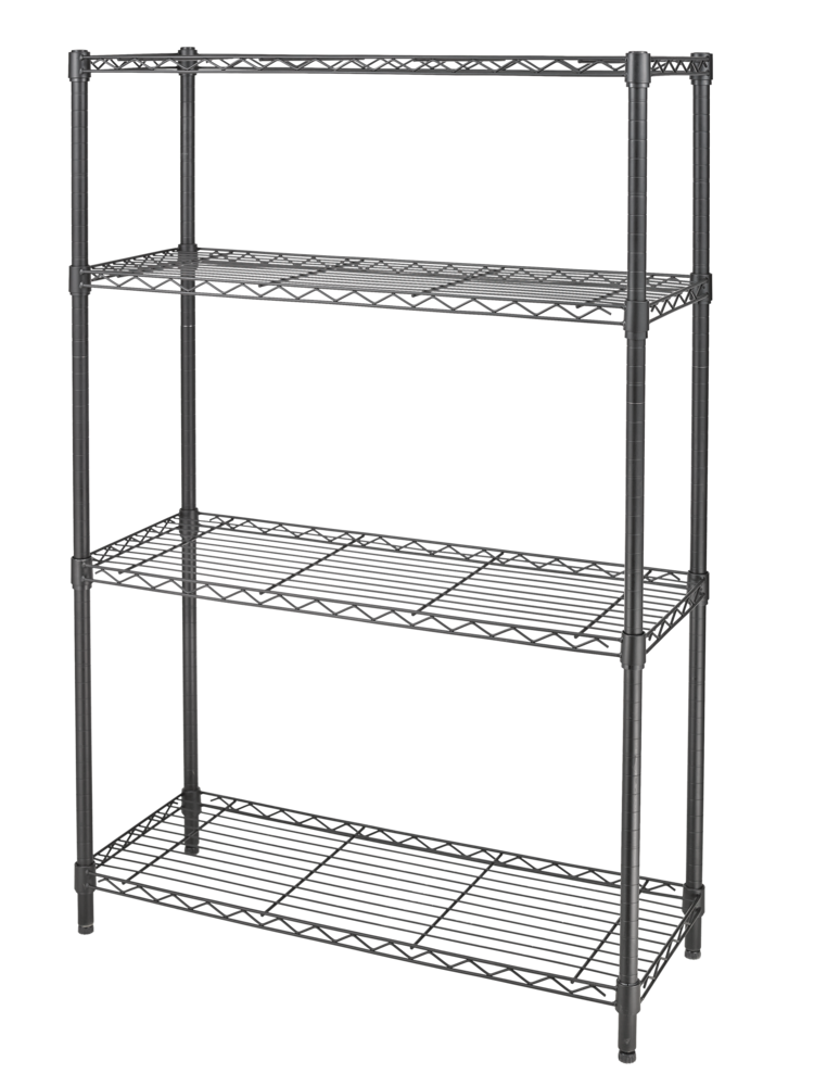 type A Metal 4-Tier Adjustable Wire Storage Shelves/Unit, Black D6