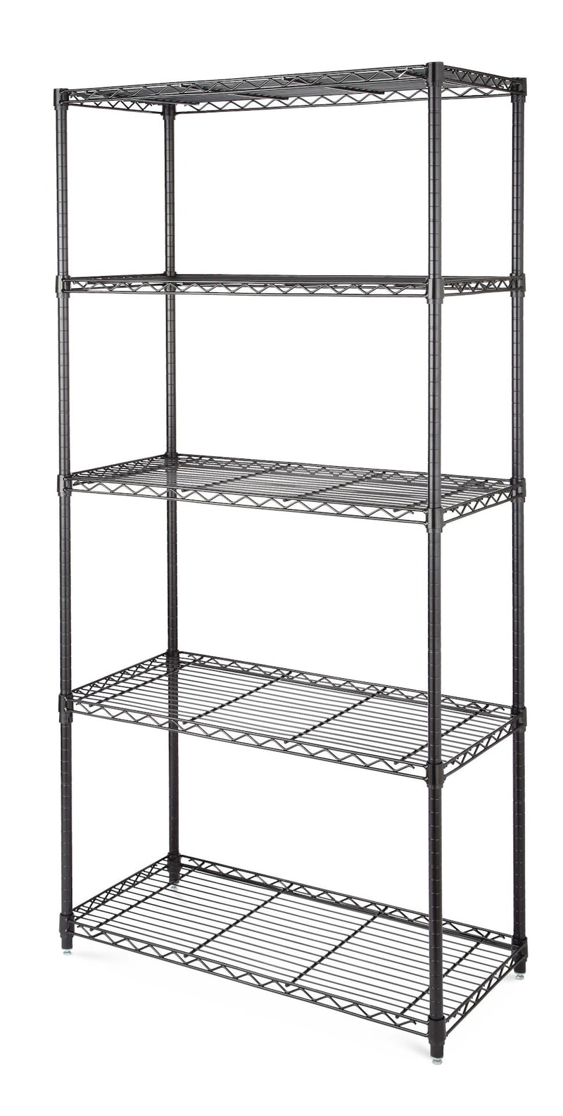 type A Metal 5-Tier Adjustable Wire Shelving Storage Unit, Black M3