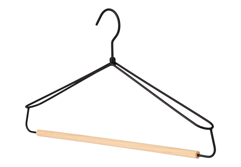 type A Metal Wire Hanger with Wooden Bar, 3-pk A4