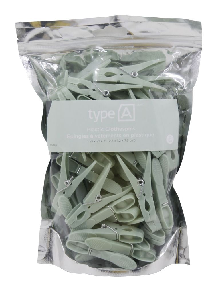 type A Plastic Clothespins, 50-pk, 1.1-in x 0.5-in x 3-in A1