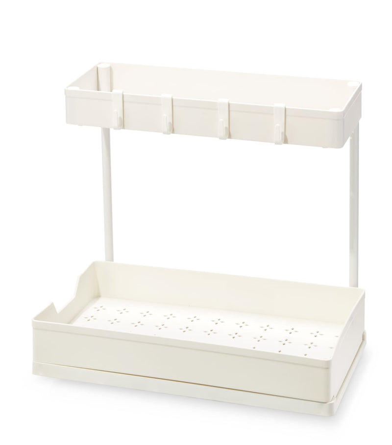 type A Prima Under-the-Sink 2-Tier Organizer with Drawer, White S2