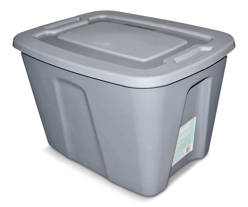 type A Restore Stackable Storage Box with Lid, 68-L, Grey Y8