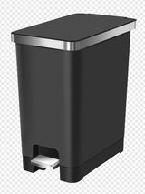 Type A Slim Black Resin Garbage Can, 15-L