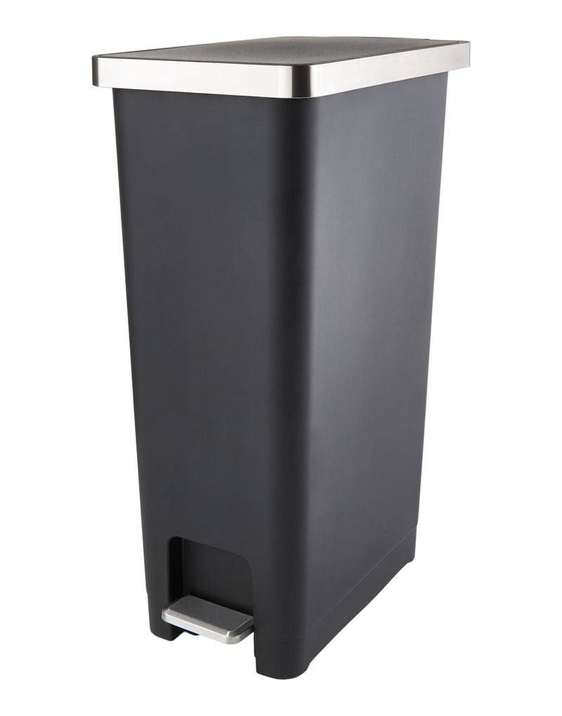 type A Slim Black Resin Garbage Can, 45-L E6