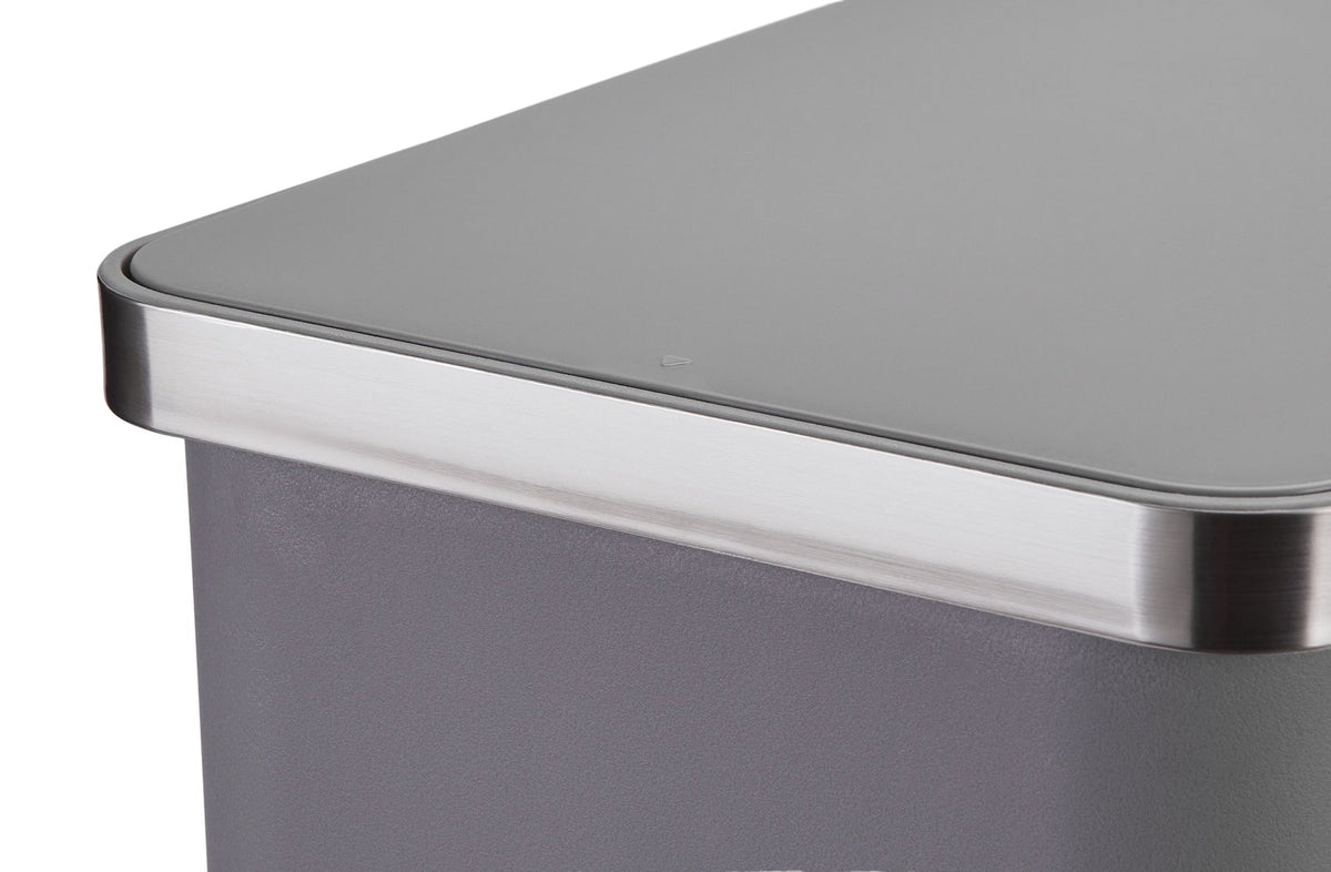 Type A Slim Grey Resin Garbage Can, 15-L