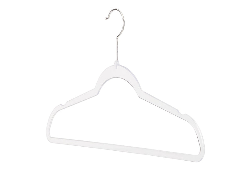 type A Space-Saving Non-Slip Plastic Swivel Hangers, Clear, 10-pk D4