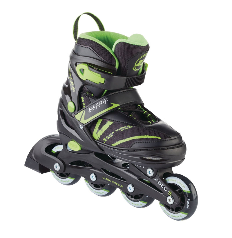 Ultra Wheels Adjustable Inline Skates, Green, Assorted Sizes N3