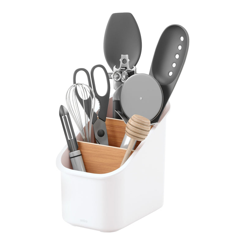 Umbra Bellwood 3-Compartment Utensil Holder with Removable Dividers B9
